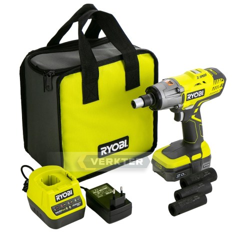 Triecienatslēga Ryobi R18IW3-120S; 18 V; 1x2,0 Ah akum.