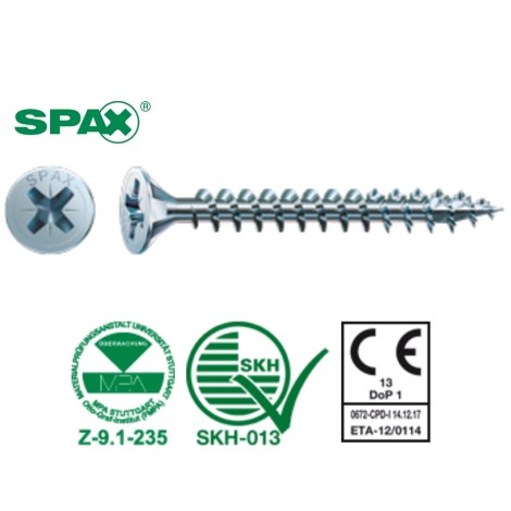 Koka skrūve Spax 102-5050; 5,0x50 mm; 500 gab.