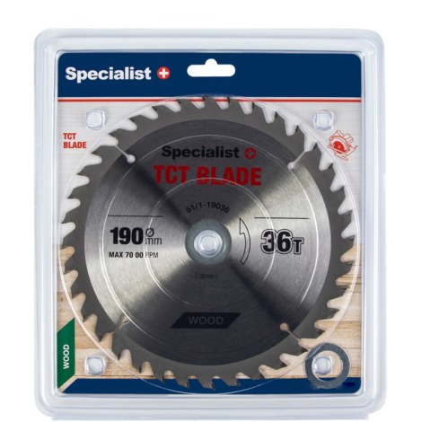 Пильный диск по дереву Specialist Wood; 190x1,4x30/20/16 mm; Z36