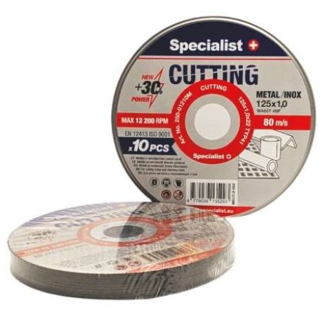 Abrazīvais griešanas disks Specialist; 125x1x22 mm