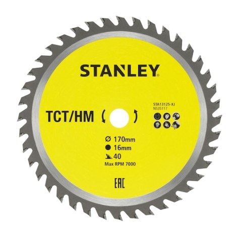 Отрезной диск Stanley STA13125-XJ; 170x16 mm; Z40