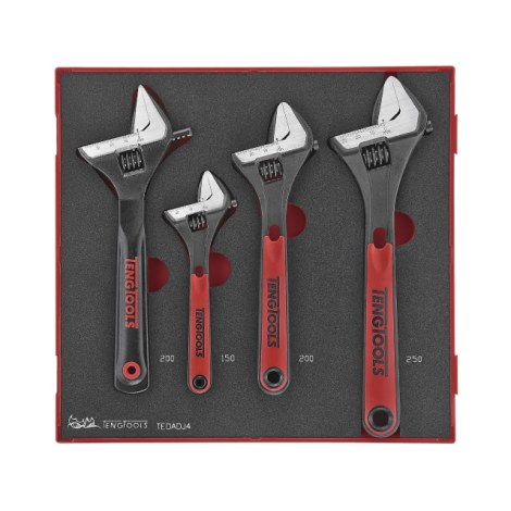 Ключ гаечный регулируемый Teng Tools TEDADJ4; EVA; 4 шт.