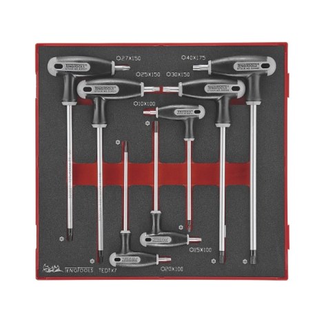 Seškanšu atslēgu komplekts Teng Tools TEDTX7; EVA; 7 gab.