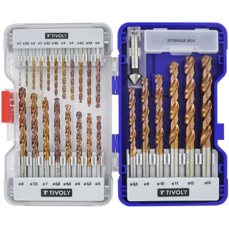 Набор сверл по металлу Tivoly FURIUS; HSS; 1-13 mm; 26 шт.