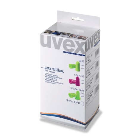Ausu aizbāžņi Uvex X-fit; REFILL One2Click; 37 dB; 300 gab.
