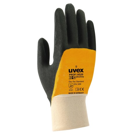 Cimdi Uvex Profi XG 20 Extra Grip; 8 Izmērs; dzeltens