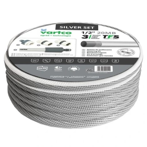 Шланг спиральный с аксессуарами Vartco Silver; 1/2''; 20 m