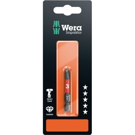 Skrūvgriežu uzgalis Wera 851/4 IMP DC; PH3; 50 mm; 1 gab.; blistera iepakojums