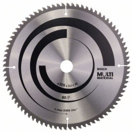 Griešanas disks kokam Bosch MULTI MATERIAL; 305x3,2x30,0 mm; Z80; -5°