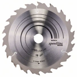 Griešanas disks kokam Bosch SPEEDLINE WOOD; 160x2,4x20,0 mm; Z18; 15°