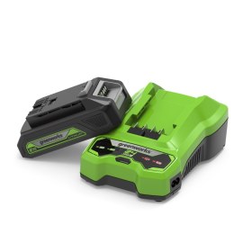 Akumulators Greenworks GSK24B2; 24 V; 2,0 Ah; Li-ion + lādētājs