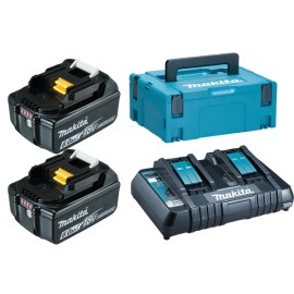 Piederumu komplekts Makita PowerPack; 18 V; 2x6,0 Ah akum. + lādētājs