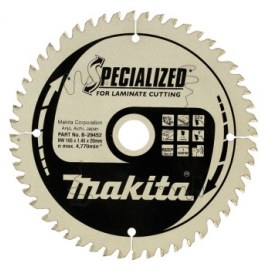 Griešanas disks laminātam Makita; 165x1,45x20,0 mm; Z52; 5°