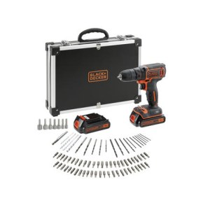 Urbjmašīna-skrūvgriezis Black&Decker BDCDC18BAFC; 18 V; 2x1,5 Ah akum. + uzgaļu komplekts