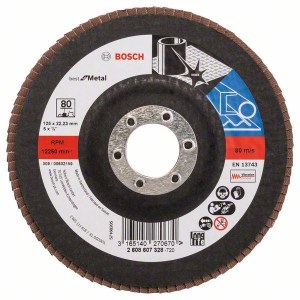 Lāpstveida slīpēšanas disks Bosch Best for Metal X571; 115 mm; K40