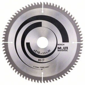 Универсальный пильный диск Bosch MULTI MATERIAL; 216x2,5x30,0 mm; Z80; -5°