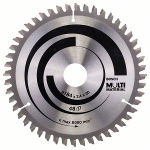 Пильный диск по дереву Bosch MULTI MATERIAL; 184x2,4x30,0 mm; Z48; -5°