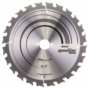 Пильный диск по дереву Bosch SPEEDLINE WOOD; 250x3,2x30,0 mm; Z24; 15°