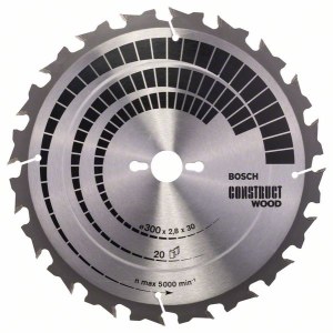 Пильный диск по дереву Bosch CONSTRUCT WOOD; 300x2,8x30,0 mm; Z20; 15°