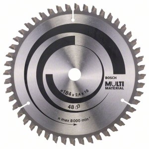Пильный диск по дереву Bosch MULTI MATERIAL; 184x2,4x16,0 mm; Z48; -5°
