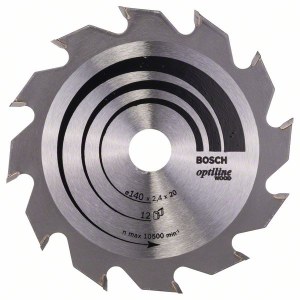 Пильный диск по дереву Bosch OPTILINE WOOD; 140x2,4x20,0 mm; Z20; 15°