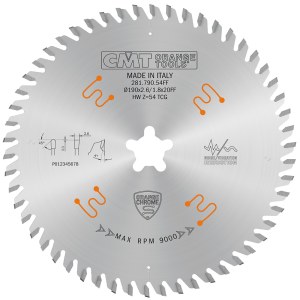 Универсальный пильный диск CMT 281; 190X2,6X20; Z54; 4°