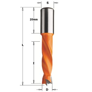 Сверело по дереву CMT; S=10x20 mm; D=6,35x30 mm
