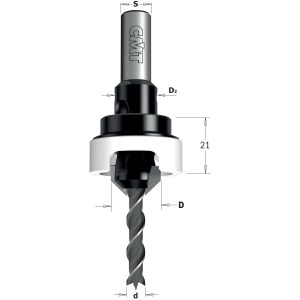 Сверло древесины с зенкером CMT; 45°; S=10 mm; D=5 mm; D2=16 mm