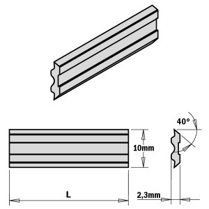Набор сменных ножей CMT 795.500.10; 500x10x2,3 mm; 2 шт.