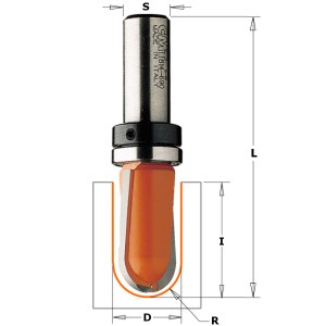 Nokāpes apaļošanas frēze CMT; S=1/4''; D=15,8 mm; ar lodīšgultni