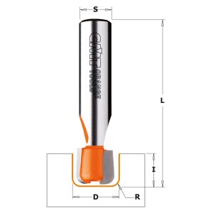 Gropju frēze CMT; S=12 mm; D=15,87 mm; R=3,17 mm