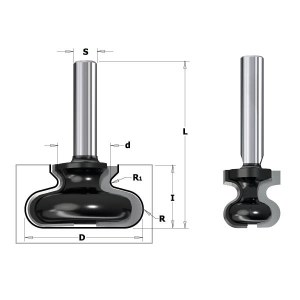 Joslveida rokturu frēze CMT Contractor K955-190; S=8 mm; D=19,05 mm