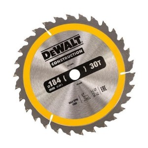 Griešanas disks kokam DeWalt; 184x2,6x16,0 mm; Z30; 10°