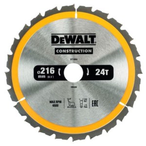 Griešanas disks kokam DeWalt DT1952; 216x30 mm; 24T