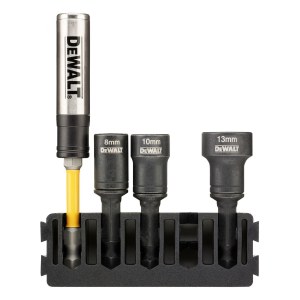 Uzgriežņa galviņu komplekts DeWalt DT70827-QZ; 8-13 mm; 3 gab. + Magnētisks turētājs