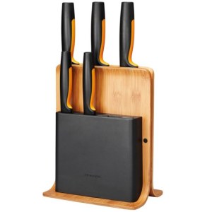 Набор ножей с бамбуковой подставкой, 5 шт. Fiskars Functional Form