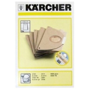 Papīra putekļu maisi putekļsūcējam Karcher A 2101; A 4000 PLUS; K 4000 TE; 5 gab.