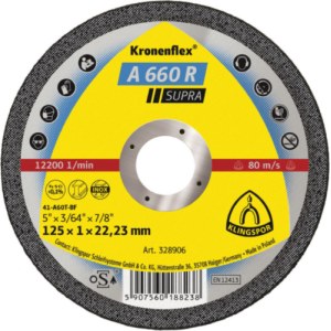 Абразивный режущий диск Klingspor A 660 R Supra; 125x1 mm; 25 шт.