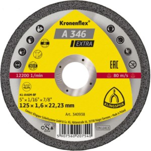 Abrazīvais griešanas disks Klingspor A 346 Extra; 115x1,6 mm; 1 gab.