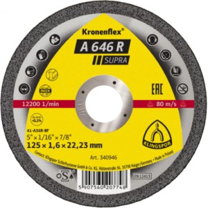 Abrazīvais griešanas disks Klingspor A 646 R Supra; 180x1,6 mm; 1 gab.