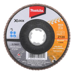 Лепестковый шлифовальный диск Makita D-76037; X-Lock; 125 mm; K120