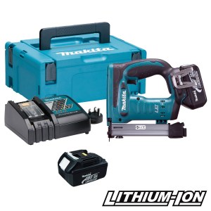 Степлер Makita DST221RFJ; 18 V; 2x3,0 Ah аккум.