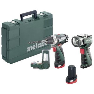 Urbjmašīna-skrūvgriezis Metabo PowerMaxx BS; 12 V; 2x2,0 Ah akum. + prožektors Metabo 600367000