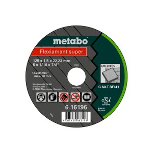 Абразивный режущий диск Metabo; 125x1,5 mm для камня