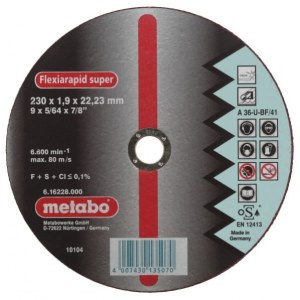 Абразивный режущий диск Metabo; 230x1,9 mm для металла