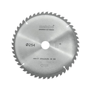 Пильный диск по дереву Metabo Classic; 254x2,4x30,0 mm; Z48; -5°