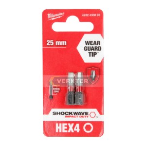Skrūvgriežu uzgalis Milwaukee Shw 4932430895; HEX 4; 2 gab.