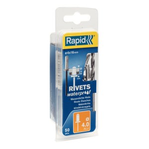Заклепки Rapid Inox; 4 mm; 16 mm; 50 шт.