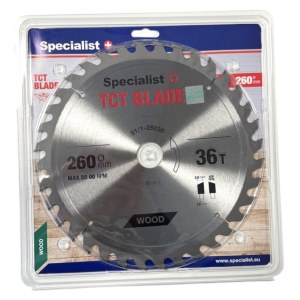 Пильный диск по дереву Specialist+ Wood; 260x30 mm; Z36