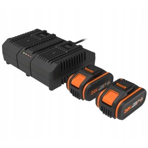 Piederumu komplekts Worx WA3611; 20 V; 2x4,0 Ah akum.